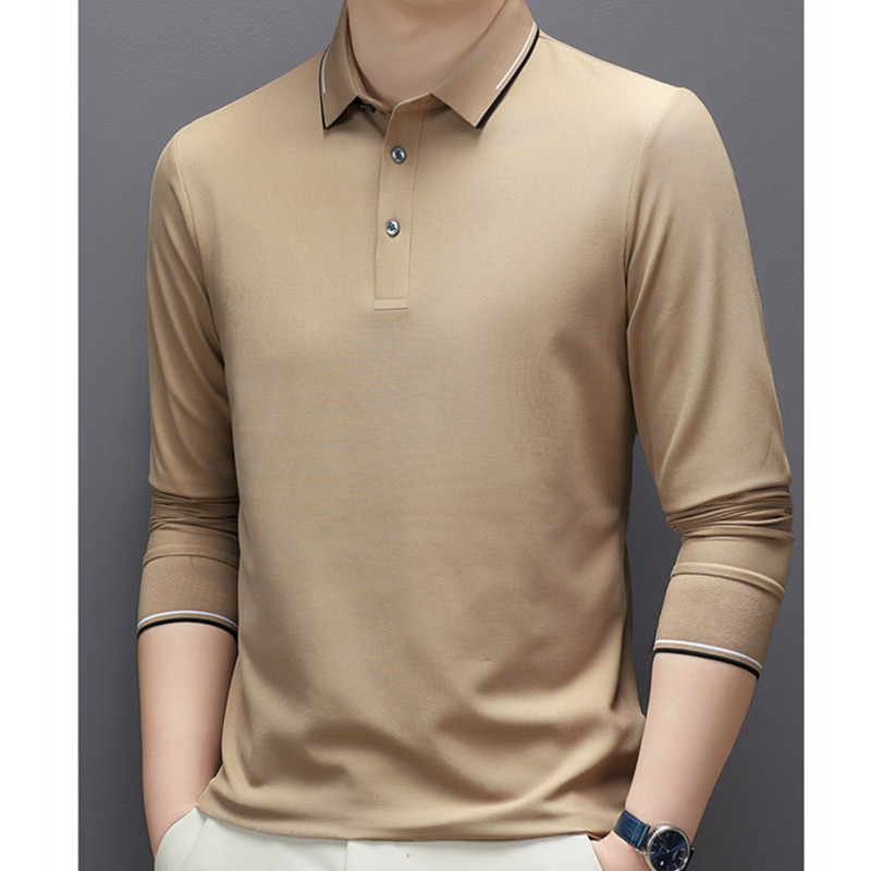錦氨長(zhǎng)袖翻領(lǐng)POLO衫男士GJ21-789